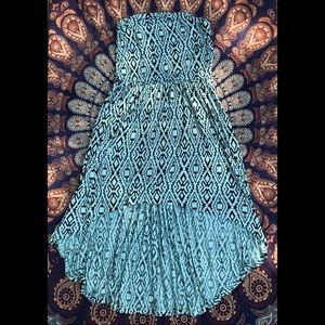 Iris Los Angeles Tube Top Turquoise Dress Size Large